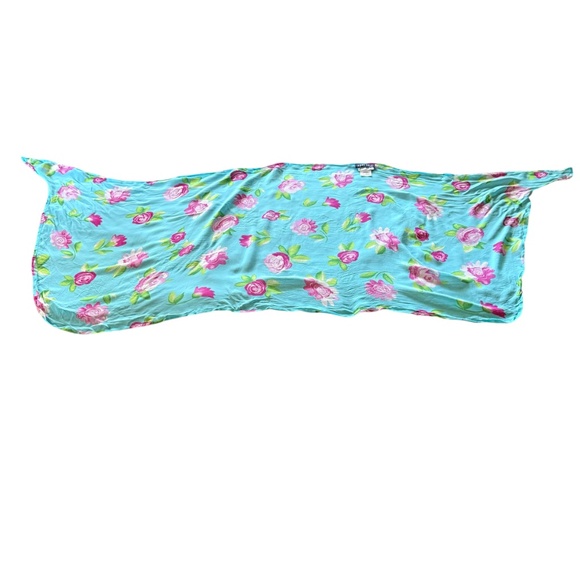 Anne Cole Saks 5th Avenue Floral Wrap Sarong Coverup Size OS Blue Pink - Picture 6 of 8